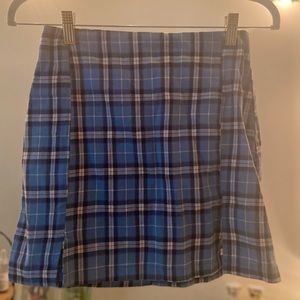 Plaid blue skirt
